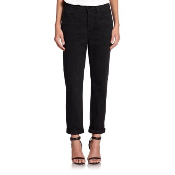 Alexander Wang Women's Wang 003 Boy Fit Jeans Size 26 Black Fade - Picture 1 of 6